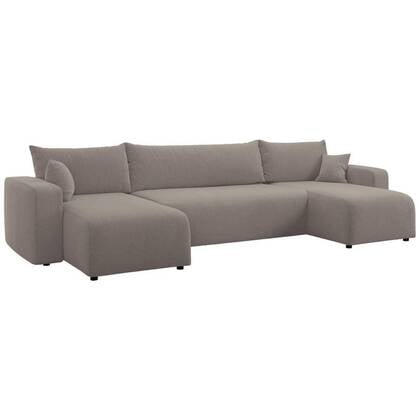 NADUVI Collection U-slaapbank Rosco bouclé Bruin