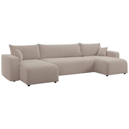 NADUVI Collection U-slaapbank Rosco bouclé Beige