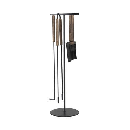 Ashidelige Openhaardset Brown Oak | Zwart | Bruin