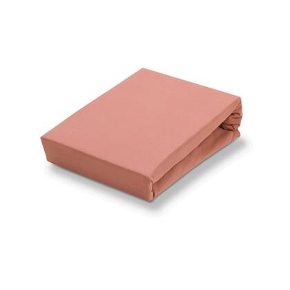 Jersey Soft Topper Hoeslaken Brick Dust | 180  x 220 cm | Roze | Rood | Oranje