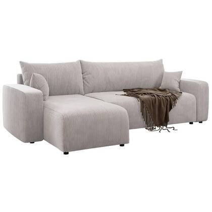 NADUVI Collection Hoekslaapbank Rosco links|rechts ribstof Beige