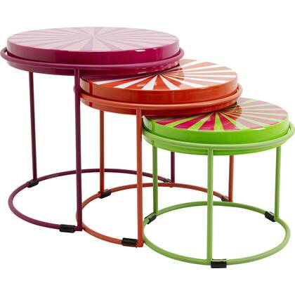Kare Design Good Vibes bijzettafel - Set van 3 Multicolor