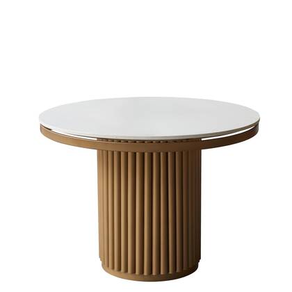 Tikamoon - Ronde tafel van metaal en terrazzo voor 4|6 personen