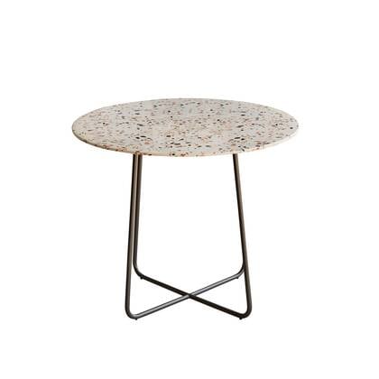 Tikamoon - Ronde tafel van premium terrazzo en bruin metaal 4 pers.