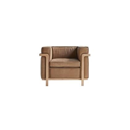 Tikamoon - Fauteuil van massief eikenhout en Cheyenne leer