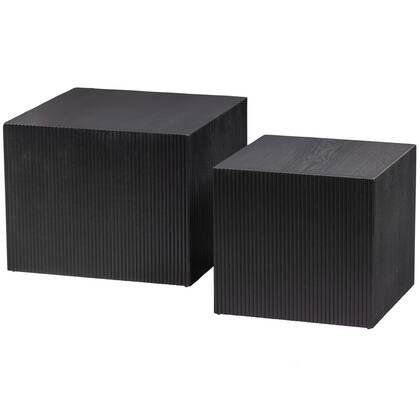WOOOD Sanne Bijzettafels - Mdf - Zwart - Set van 2