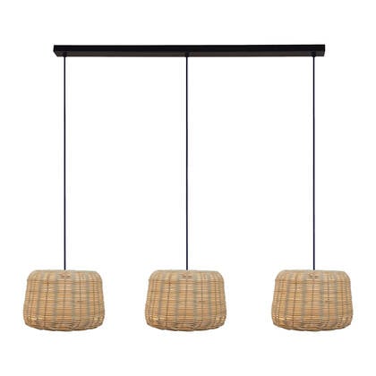 by fonQ Loura Hanglamp - 3 Lichts Bruin, Zwart