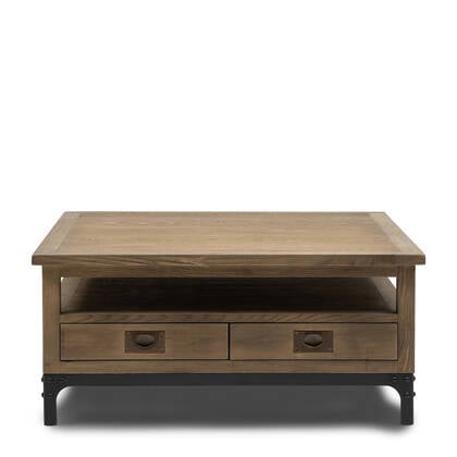 Riviera Maison Bijzettafel Bruin - The Hoxton Salontafel - Hout, ijzer