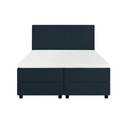 by fonQ Stilo Boxspring met Opbergruimte en Hoofdbord - 160 x 200 cm - Blauw