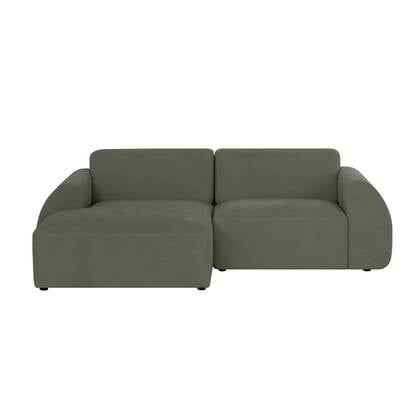 by fonQ Bink 2,5-zits Hoekbank met Chaise Longue Links - Bouclé - Mos Groen