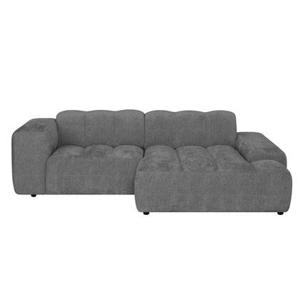 by fonQ Plume 2,5-zits Hoekbank met Chaise Longue XL Rechts - Chenille - Antraciet Grijs, Antraciet