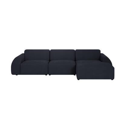 by fonQ Bink 3-zits Hoekbank met Chaise Longue Rechts - Bouclé - Zwart