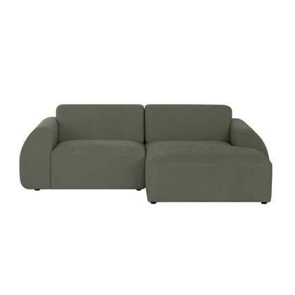 by fonQ Bink 2,5-zits Hoekbank met Chaise Longue Rechts - Bouclé - Mos Groen