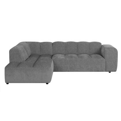 by fonQ Plume 2,5-zits Hoekbank Links - Chenille - Antraciet Grijs, Antraciet