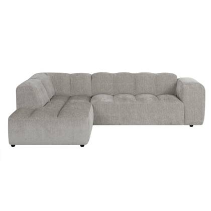 by fonQ Plume 2,5-zits Hoekbank Links - Chenille - Grijs