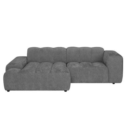 by fonQ Plume 2,5-zits Hoekbank met Chaise Longue XL Links - Chenille - Antraciet Grijs, Antraciet