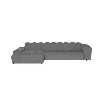 by fonQ Plume 4-zits Hoekbank met Chaise Longue Links - Chenille - Antraciet Grijs, Antraciet