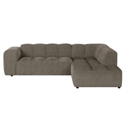 by fonQ Plume 2,5-zits Hoekbank Rechts - Chenille - Mocca Bruin