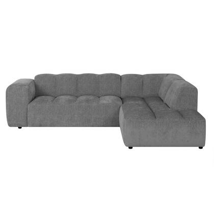 by fonQ Plume 2,5-zits Hoekbank Rechts - Chenille - Antraciet Grijs, Antraciet