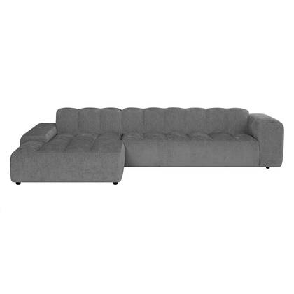 by fonQ Plume 4-zits Hoekbank met Chaise Longue XL Links - Chenille - Antraciet Grijs, Antraciet