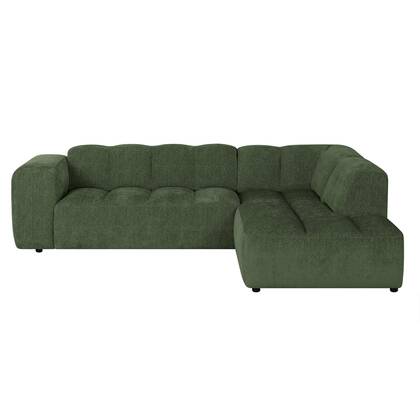by fonQ Plume 2,5-zits Hoekbank Rechts - Chenille - Groen