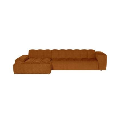 by fonQ Plume 4-zits Hoekbank met Chaise Longue Links - Chenille - Terra Rood