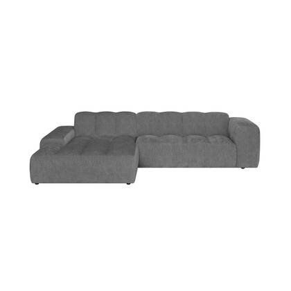by fonQ Plume 3-zits Hoekbank met Chaise Longue XL Links - Chenille - Antraciet Grijs, Antraciet