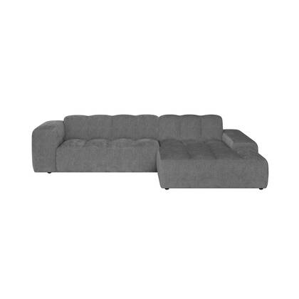by fonQ Plume 3-zits Hoekbank met Chaise Longue XL Rechts - Chenille - Antraciet Grijs, Antraciet