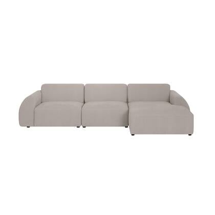 by fonQ Bink 3-zits Hoekbank met Chaise Longue Rechts - Bouclé - Ecru Beige