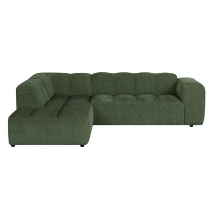 by fonQ Plume 2,5-zits Hoekbank Links - Chenille - Groen
