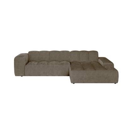 by fonQ Plume 3-zits Hoekbank met Chaise Longue XL Rechts - Chenille - Mocca Bruin