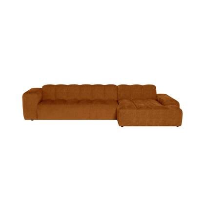 by fonQ Plume 4-zits Hoekbank met Chaise Longue Rechts - Chenille - Terra Rood