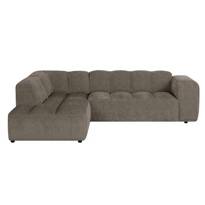 by fonQ Plume 2,5-zits Hoekbank Links - Chenille - Mocca Bruin