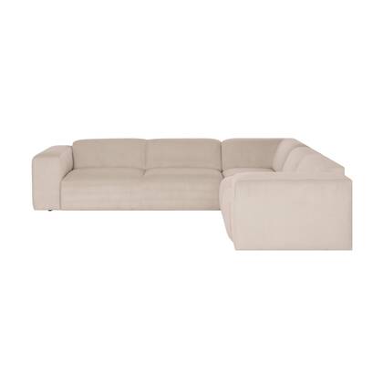 by fonQ Wonder 6-zits Hoekbank - Rib - Beige