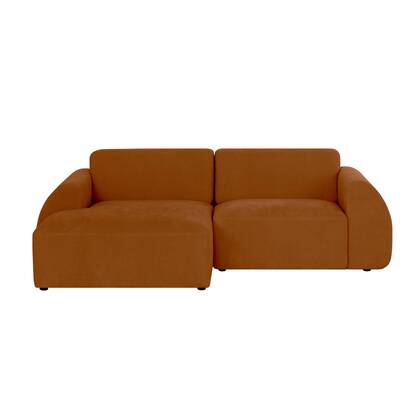 by fonQ Bink 2,5-zits Hoekbank met Chaise Longue Links - Bouclé - Terra Rood