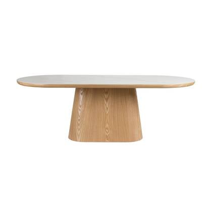 Housecraft Living Almira Eettafel Ovaal 180 cm Hout Wit| Bruin Beige