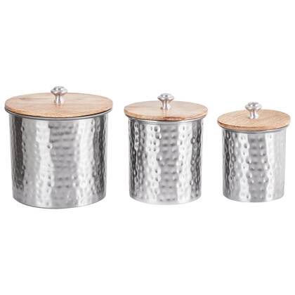Beliani - ALEXANDRIA - Bewaarpot - Zilver - Aluminium