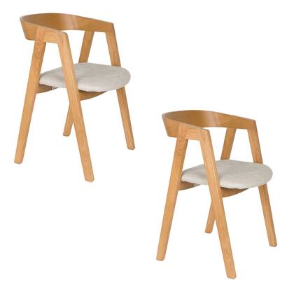 Zuiver Mads Eetkamerstoel Naturel - Set van 2 Bruin