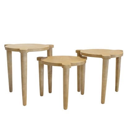 Giga Meubel - Salontafel - Naturel Mangohout - Set Van 3 - Jiska Bruin