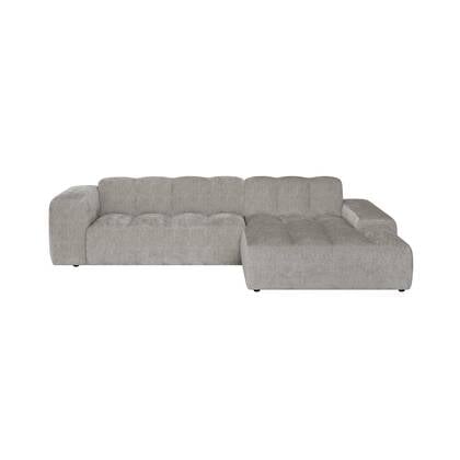 by fonQ Plume 3-zits Hoekbank met Chaise Longue XL Rechts - Chenille - Grijs