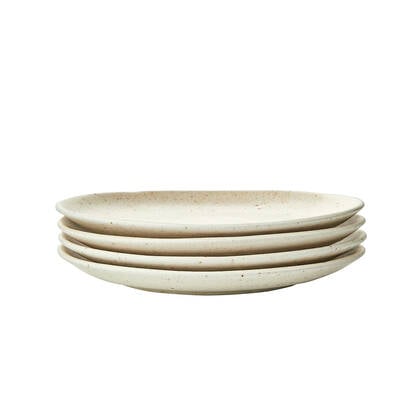by fonQ Mixed Ceramics Ontbijtborden 4st. - Ø 22 cm - Crème