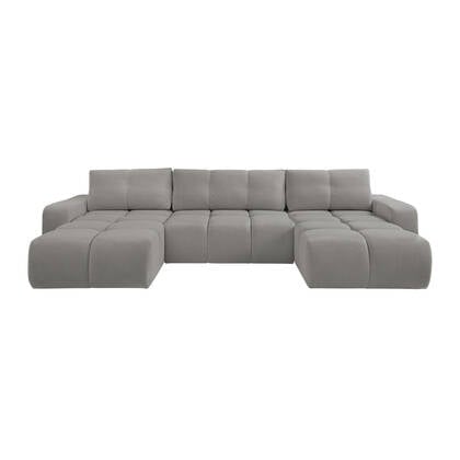 by fonQ Charme U-bank met Slaapfunctie  - Chenille - Grijs