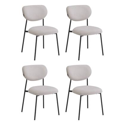 Furnihaus Eetkamerstoel Amalia Teddy Beige Set van 4