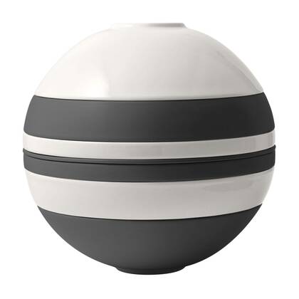 Villeroy & Boch Serviesset La Boule - Zwart | Wit - 7-delig | 2 personen - 2x bol, 2x schaal, 2x universeel bord, 1x serveerschaal Zwart, Wit