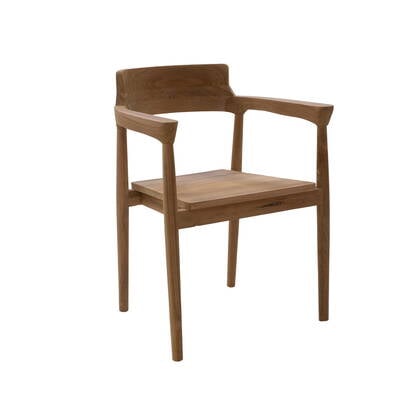 DÉJA Living - Tuinstoel - Naturel Teakhout - Zithoogte 47cm - Hazel - Set van 2 Bruin