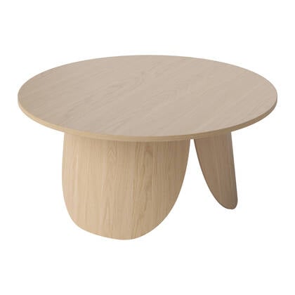 Bolia Peyote Salontafel - H 35 x Ø 80 cm - Witgepigmenteerd Gelakt Eiken Beige, Bruin