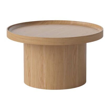 Bolia Plateau Bijzettafel - H 34 x Ø 61 cm - Gelakt Eiken Bruin