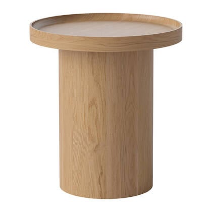 Bolia Plateau Bijzettafel - H 52 x Ø 48 cm - Gelakt Eiken Bruin