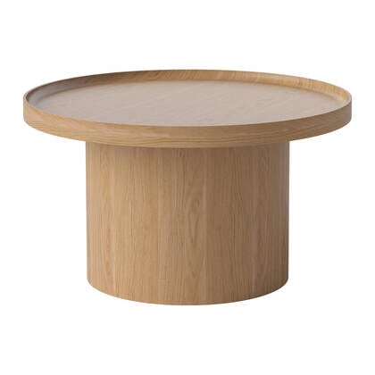 Bolia Plateau Bijzettafel - H 42 x Ø 74 cm - Gelakt Eiken Bruin