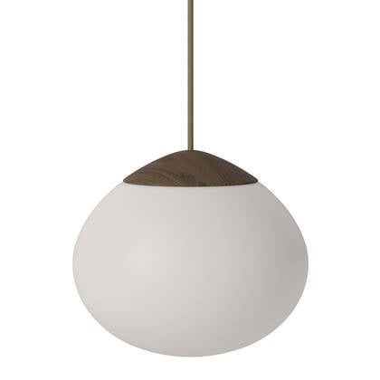 Bolia Acorn Hanglamp Ø 21 cm - Opaalglas - Donker Eiken Wit